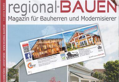 Blockhäuser von LéonWood in regional bauen Magazin im November 2018