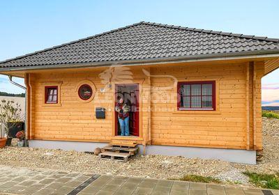 Gute Laune Blockhaus, Oberbayern, Victoria, ebenerdiges Bauen