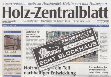 LéonWood Promotion in Holzzentralblatt