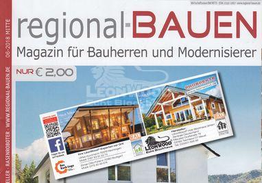 LéonWood-Blockhäuser in neuer Anzeige im Magazin "regional bauen"