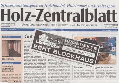 LeonWood im Holz-Zentralblatt, Baustoff Holz