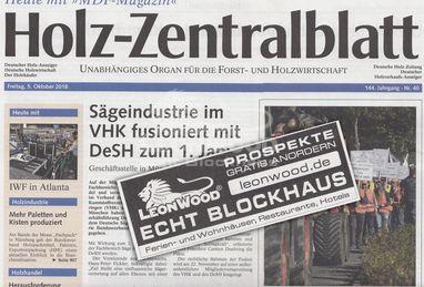 LéonWood® im Holzzentralblatt - Fachmagazin für die Holzwirtschaft