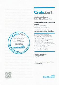 LéonWood® erhält Bonitätssiegel CrefoZert