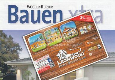 LéonWood® mit Blockhäusern in Wochenkurier - Herbst 2018