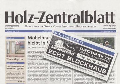 LéonWood finden Sie in der aktuellen Ausgabe des Holzzentralblatts