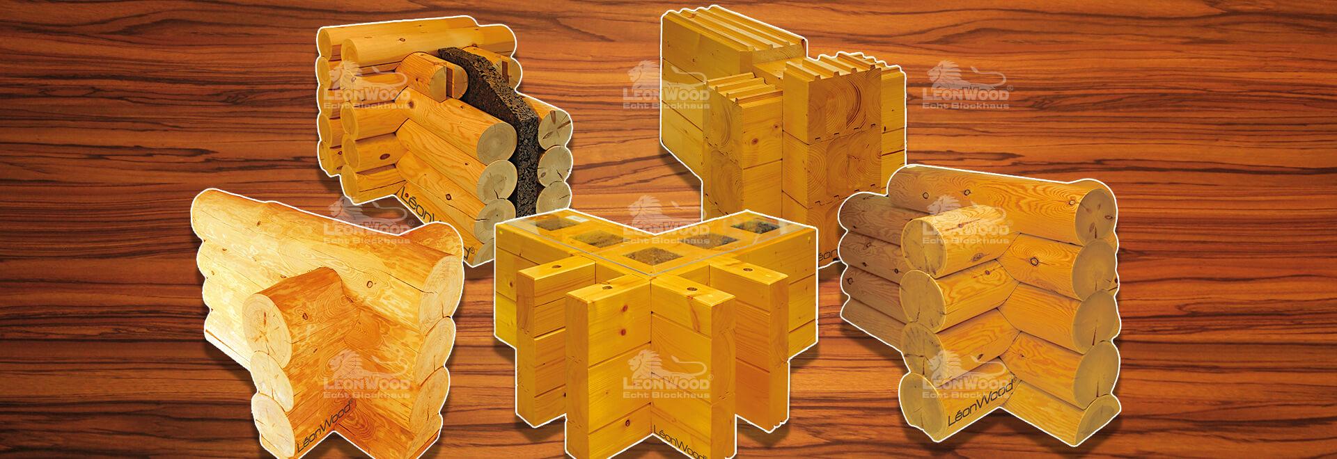 Biodoppelwand, Rundstammwannd, Naturstamm 