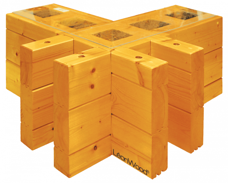 BIO-Doppelwand® Wandaufbau im Holzhaus von LéonWood®