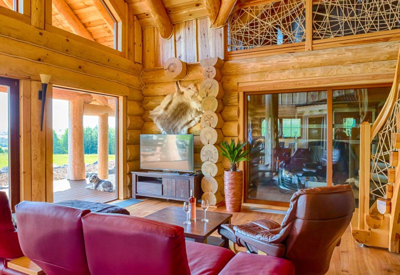 Naturstammhaus Yukon Palace_Koenigsklasse_05_Blick in die Garage